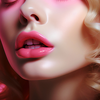 JPG 편집이미지 여자 얼굴 분홍색 한명 근접촬영 성인 매력적 입술 립메이크업 성인여자한명만 편집실사 AI컴퓨터그래픽 AI콘텐츠 1 뷰포인트 컬러 컨셉 사람 신체부위 화장 CG 여자한명만 성인여자만 파일형식