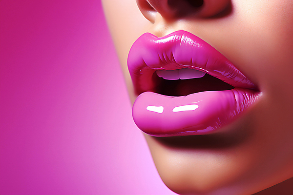 JPG 편집이미지 여자 얼굴 분홍색 한명 근접촬영 성인 매력적 입술 립메이크업 성인여자한명만 편집실사 AI컴퓨터그래픽 AI콘텐츠 1 뷰포인트 컬러 컨셉 사람 신체부위 화장 CG 여자한명만 성인여자만 파일형식