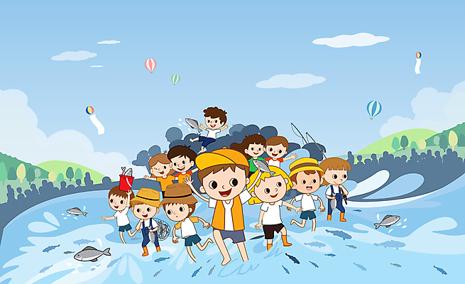 구름 여자 남자 일러스트 낚시 산 어류 이벤트 여러명 성인 물 달리기 축제 잡기 산천어 성인만 국내일러스트 AI파일 자연요소 다수 모션 레저 사람 수중동물 민물고기 파일형식 벡터