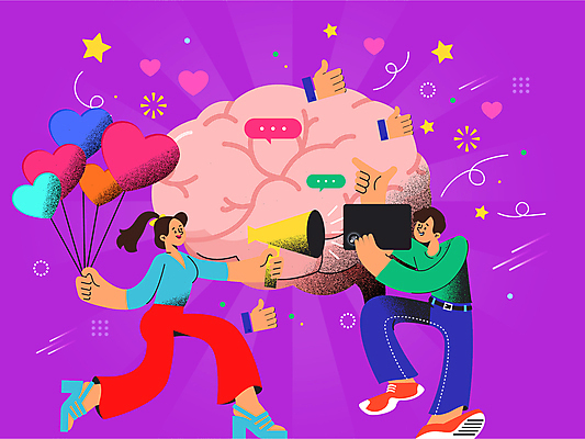 전신 여자 남자 별 일러스트 들기 성인 두명 스마트폰 태블릿 확성기 하트 즐거움 뇌 하트풍선 따봉 소셜네트워크 성인만 도파민 도파밍 국내일러스트 AI파일 자연요소 모양 감정 모션 사람 전자제품 핸드폰 스마트기기 최고 풍선 신조어 파일형식 벡터 2024트렌드