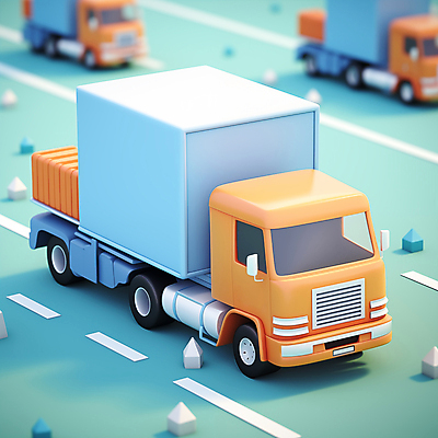 JPG 편집이미지 도로 사람없음 3D 배송 디지털합성 오브젝트 화물트럭 물류 아이소메트릭 편집소스 탑차 편집3D AI컴퓨터그래픽 AI콘텐츠 길 교통시설 트럭 파일형식