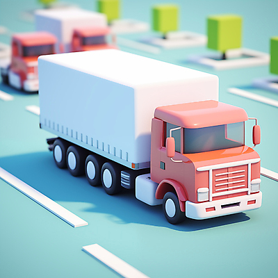 JPG 편집이미지 도로 사람없음 3D 배송 디지털합성 오브젝트 화물트럭 물류 아이소메트릭 편집소스 탑차 편집3D AI컴퓨터그래픽 AI콘텐츠 길 교통시설 트럭 파일형식