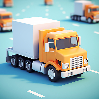 JPG 편집이미지 도로 사람없음 3D 배송 디지털합성 오브젝트 화물트럭 물류 아이소메트릭 편집소스 탑차 편집3D AI컴퓨터그래픽 AI콘텐츠 길 교통시설 트럭 파일형식