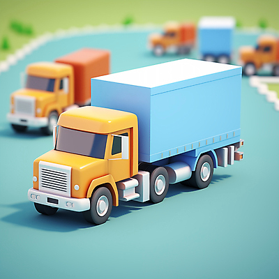 JPG 편집이미지 도로 사람없음 3D 배송 디지털합성 오브젝트 화물트럭 물류 아이소메트릭 편집소스 탑차 편집3D AI컴퓨터그래픽 AI콘텐츠 길 교통시설 트럭 파일형식