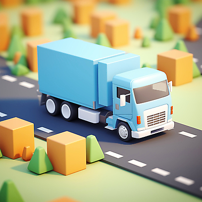 JPG 편집이미지 도로 사람없음 3D 사각형 배송 디지털합성 오브젝트 화물트럭 물류 아이소메트릭 편집소스 탑차 편집3D AI컴퓨터그래픽 AI콘텐츠 도형 길 교통시설 트럭 파일형식