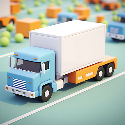 JPG 편집이미지 도로 사람없음 3D 배송 디지털합성 오브젝트 화물트럭 물류 아이소메트릭 편집소스 탑차 편집3D AI컴퓨터그래픽 AI콘텐츠 길 교통시설 트럭 파일형식