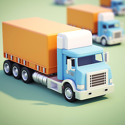 JPG 편집이미지 사람없음 3D 배송 디지털합성 오브젝트 화물트럭 물류 아이소메트릭 편집소스 탑차 편집3D AI컴퓨터그래픽 AI콘텐츠 트럭 파일형식