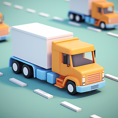 JPG 편집이미지 도로 사람없음 3D 배송 디지털합성 오브젝트 화물트럭 물류 아이소메트릭 편집소스 탑차 편집3D AI컴퓨터그래픽 AI콘텐츠 길 교통시설 트럭 파일형식