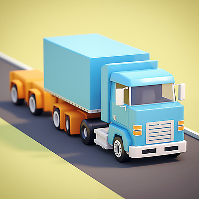 JPG 편집이미지 도로 사람없음 3D 배송 디지털합성 오브젝트 화물트럭 물류 아이소메트릭 편집소스 탑차 편집3D AI컴퓨터그래픽 AI콘텐츠 길 교통시설 트럭 파일형식