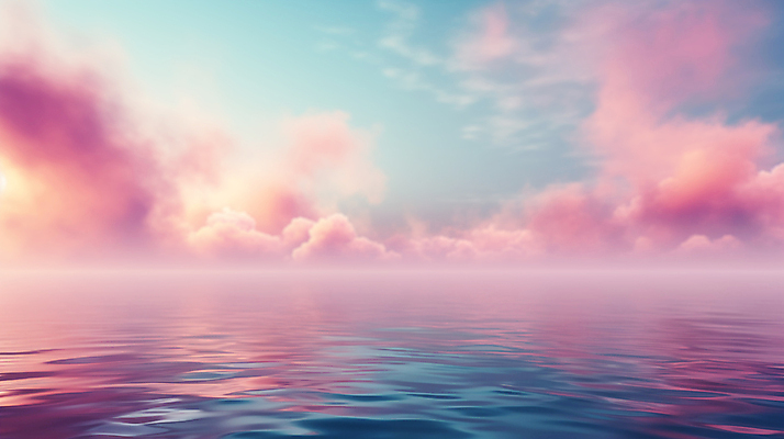 JPG 구름 편집이미지 물결 바다 분홍색 백그라운드 풍경 사람없음 안개 디지털합성 파스텔톤 수평선 편집소스 편집실사 AI포토 AI콘텐츠 자연요소 컬러 날씨 CG 파일형식