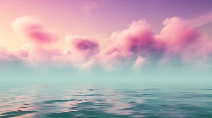 JPG 구름 편집이미지 물결 바다 분홍색 백그라운드 풍경 사람없음 안개 디지털합성 파스텔톤 수평선 편집소스 편집실사 AI포토 AI콘텐츠 자연요소 컬러 날씨 CG 파일형식