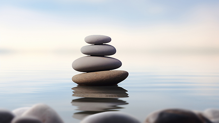 JPG 편집이미지 물결 사람없음 물 반사 고요 석탑 디지털합성 명상 차분 편집실사 젠 AI포토 AI콘텐츠 자연요소 컨셉 쌓기 탑 돌_바위 CG 파일형식