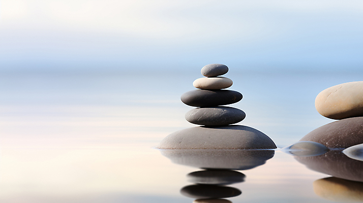 JPG 편집이미지 물결 사람없음 물 반사 고요 석탑 디지털합성 명상 차분 편집실사 젠 AI포토 AI콘텐츠 자연요소 컨셉 쌓기 탑 돌_바위 CG 파일형식