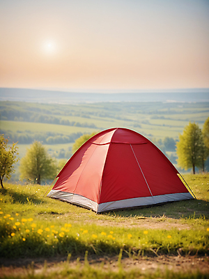 JPG 나무 편집이미지 꽃 자연 산 텐트 풍경 잔디 초원 사람없음 태양 봄 캠핑 디지털합성 편집소스 편집실사 AI포토 AI콘텐츠 자연요소 식물 계절 레저 캠핑도구 CG 생태계 파일형식