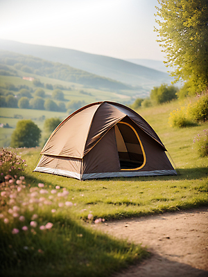 JPG 나무 편집이미지 꽃 자연 산 텐트 풍경 잔디 초원 사람없음 봄 캠핑 디지털합성 편집소스 편집실사 AI포토 AI콘텐츠 식물 계절 레저 캠핑도구 CG 생태계 파일형식