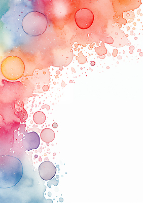 JPG 일러스트 붓터치 수채화 사람없음 컬러풀 거품 번짐 버블 물기포 카피스페이스 국내일러스트 AI일러스트 AI콘텐츠 컬러 공백 파일형식 효과