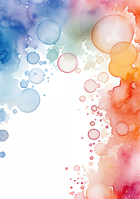 JPG 일러스트 붓터치 수채화 사람없음 컬러풀 거품 번짐 버블 물기포 카피스페이스 국내일러스트 AI일러스트 AI콘텐츠 컬러 공백 파일형식 효과