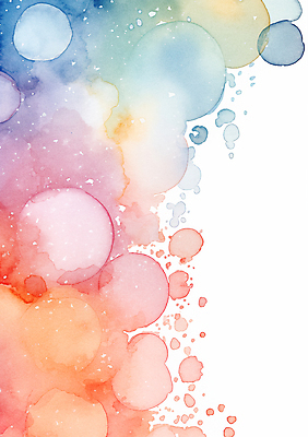 JPG 일러스트 붓터치 수채화 사람없음 컬러풀 거품 번짐 버블 물기포 카피스페이스 국내일러스트 AI일러스트 AI콘텐츠 컬러 공백 파일형식 효과