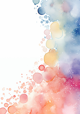 JPG 일러스트 붓터치 수채화 사람없음 컬러풀 거품 번짐 버블 물기포 카피스페이스 국내일러스트 AI일러스트 AI콘텐츠 컬러 공백 파일형식 효과