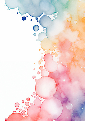 JPG 일러스트 붓터치 수채화 사람없음 컬러풀 거품 번짐 버블 물기포 카피스페이스 국내일러스트 AI일러스트 AI콘텐츠 컬러 공백 파일형식 효과