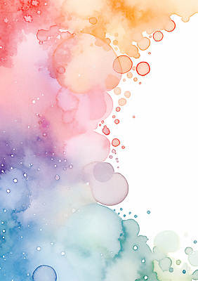 JPG 일러스트 붓터치 수채화 사람없음 컬러풀 거품 번짐 버블 물기포 카피스페이스 국내일러스트 AI일러스트 AI콘텐츠 컬러 공백 파일형식 효과