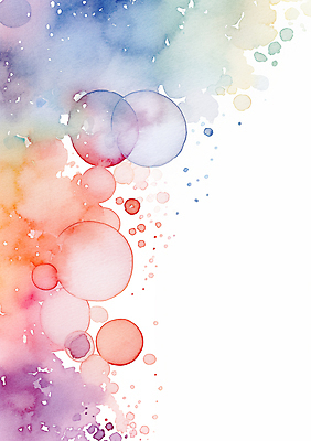 JPG 일러스트 붓터치 수채화 사람없음 컬러풀 거품 번짐 버블 물기포 카피스페이스 국내일러스트 AI일러스트 AI콘텐츠 컬러 공백 파일형식 효과