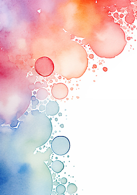 JPG 일러스트 붓터치 수채화 사람없음 컬러풀 거품 번짐 버블 물기포 카피스페이스 국내일러스트 AI일러스트 AI콘텐츠 컬러 공백 파일형식 효과