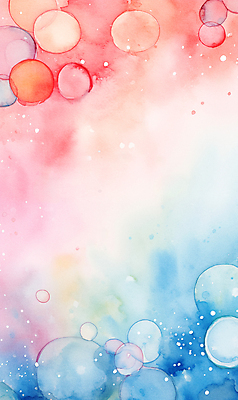 JPG 백그라운드 일러스트 붓터치 수채화 사람없음 컬러풀 거품 번짐 버블 물기포 국내일러스트 AI일러스트 AI콘텐츠 컬러 파일형식 효과