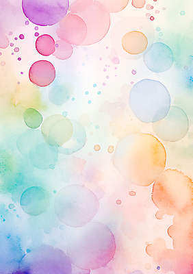 JPG 백그라운드 일러스트 붓터치 수채화 사람없음 컬러풀 거품 번짐 버블 물기포 국내일러스트 AI일러스트 AI콘텐츠 컬러 파일형식 효과