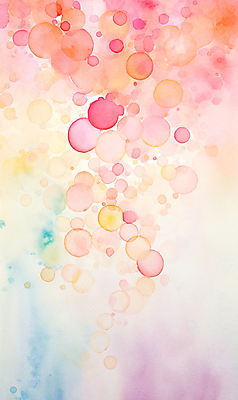 JPG 백그라운드 일러스트 붓터치 수채화 사람없음 컬러풀 거품 번짐 버블 물기포 국내일러스트 AI일러스트 AI콘텐츠 컬러 파일형식 효과