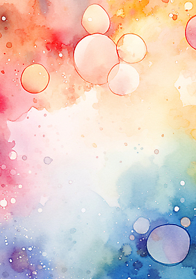 JPG 백그라운드 일러스트 붓터치 수채화 사람없음 컬러풀 거품 번짐 버블 물기포 국내일러스트 AI일러스트 AI콘텐츠 컬러 파일형식 효과