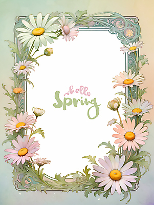 PSD 식물 영어 꽃 잎 일러스트 봄꽃 프레임 타이포그라피 사람없음 사각형 봄 튤립 디지털합성 편집소스 국내일러스트 도형 문자 계절 파일형식