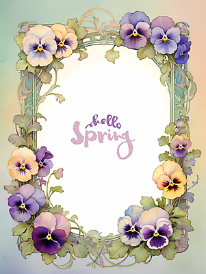 PSD 식물 영어 꽃 잎 일러스트 봄꽃 프레임 타이포그라피 사람없음 봄 디지털합성 데이지 타원형 편집소스 국내일러스트 문자 계절 원형 파일형식