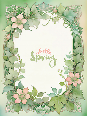 PSD 영어 잎 일러스트 봄꽃 프레임 타이포그라피 사람없음 봄 디지털합성 데이지 타원형 편집소스 국내일러스트 식물 문자 계절 꽃 원형 파일형식