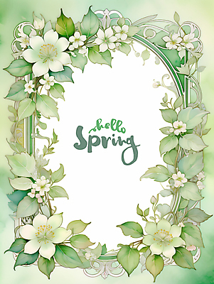 PSD 영어 잎 일러스트 봄꽃 프레임 타이포그라피 사람없음 봄 디지털합성 타원형 편집소스 국내일러스트 식물 문자 계절 꽃 원형 파일형식