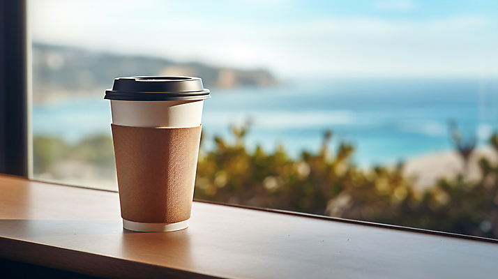 JPG 편집이미지 여유 커피 휴식 풍경 사람없음 창가 블러효과 테이크아웃컵 편집실사 AI포토 AI콘텐츠 감정 음료 컨셉 창문 컵 CG 블러 파일형식 효과