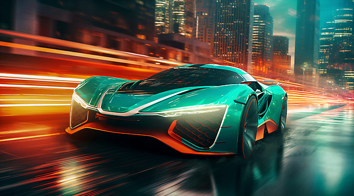 JPG 편집이미지 백그라운드 자동차 미래 사람없음 빛 반사 도시 속도 네온 편집실사 AI컴퓨터그래픽 AI콘텐츠 육상교통 컨셉 CG 파일형식