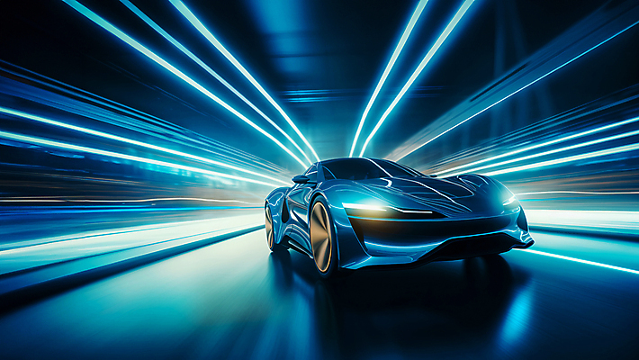 JPG 편집이미지 백그라운드 자동차 미래 사람없음 파란색 빛 반사 속도 네온 편집실사 AI컴퓨터그래픽 AI콘텐츠 육상교통 컬러 컨셉 CG 파일형식