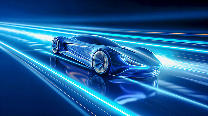 JPG 편집이미지 백그라운드 자동차 미래 사람없음 파란색 빛 반사 속도 네온 편집실사 AI컴퓨터그래픽 AI콘텐츠 육상교통 컬러 컨셉 CG 파일형식