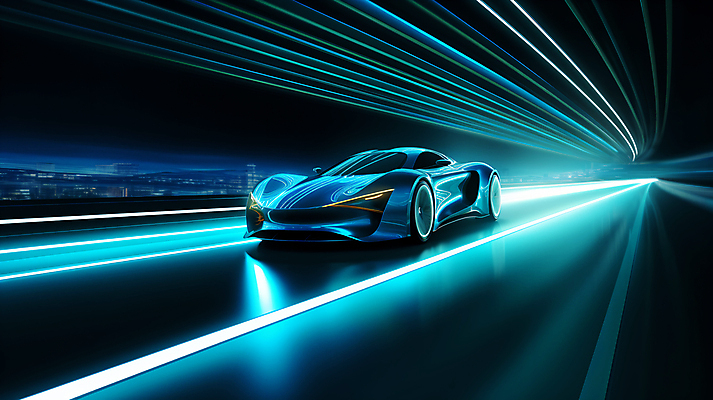 JPG 편집이미지 백그라운드 자동차 미래 사람없음 파란색 빛 반사 속도 네온 편집실사 AI컴퓨터그래픽 AI콘텐츠 육상교통 컬러 컨셉 CG 파일형식