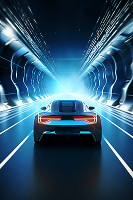 JPG 편집이미지 백그라운드 자동차 미래 사람없음 파란색 빛 반사 속도 네온 편집실사 AI컴퓨터그래픽 AI콘텐츠 육상교통 컬러 컨셉 CG 파일형식