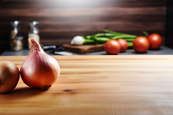 JPG 편집이미지 식재료 탁자 양파 뿌리채소 사람없음 주방 디지털합성 편집실사 AI포토 AI콘텐츠 가구 채소 CG 파일형식