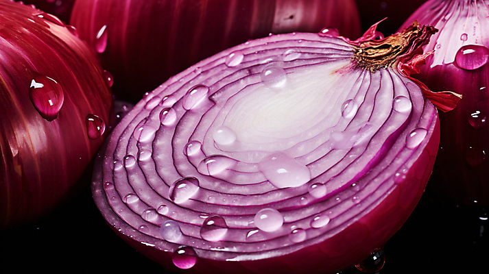 JPG 편집이미지 식재료 양파 뿌리채소 근접촬영 사람없음 수분 디지털합성 적양파 편집실사 AI포토 AI콘텐츠 뷰포인트 채소 CG 파일형식