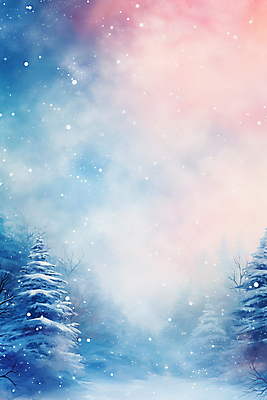 JPG 백그라운드 겨울 일러스트 자연 수채화 풍경 사람없음 숲 디지털합성 그림 번짐 국내일러스트 AI일러스트 AI콘텐츠 계절 생태계 파일형식 효과