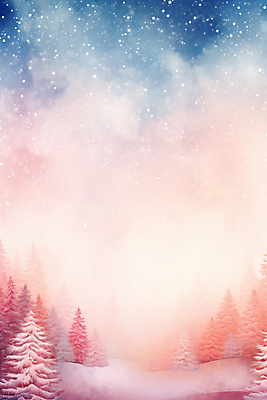 JPG 분홍색 백그라운드 겨울 일러스트 자연 수채화 풍경 사람없음 숲 디지털합성 그림 번짐 국내일러스트 AI일러스트 AI콘텐츠 계절 컬러 생태계 파일형식 효과