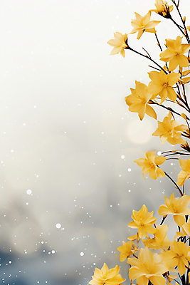 JPG 편집이미지 계절 꽃 백그라운드 겨울 사람없음 노란색 눈 디지털합성 보케 블러효과 편집실사 AI포토 AI콘텐츠 자연요소 식물 컬러 날씨 CG 블러 파일형식 효과