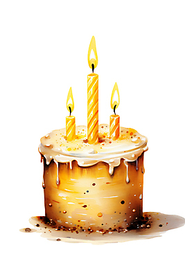 PSD 음식 일러스트 촛불 디저트 수채화 사람없음 케이크 작음 생일케이크 국내일러스트 초 크기 파일형식