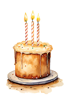 PSD 음식 일러스트 촛불 디저트 수채화 사람없음 케이크 작음 생일케이크 국내일러스트 초 크기 파일형식