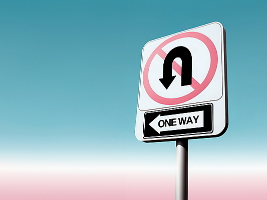 PSD 편집이미지 화살표 분홍색 하늘색 하늘 사람없음 표지판 디지털합성 사인 유턴 유턴금지 일방통행 편집소스 미니멀 이미지편집 컬러 알림판 파란색 금지 통행 파일형식