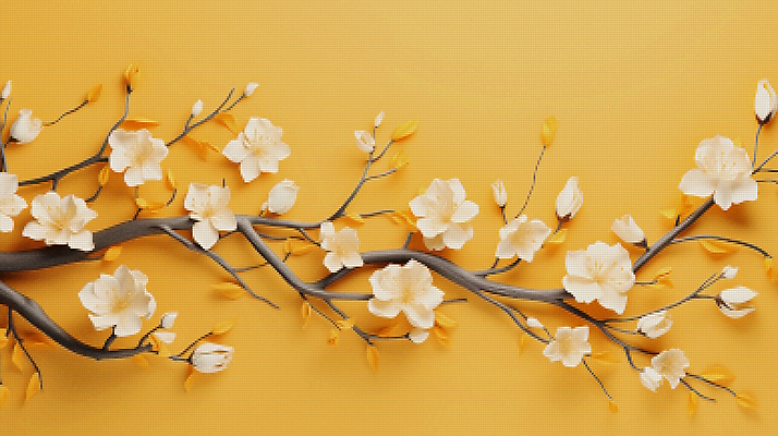 JPG 편집이미지 백그라운드 봄꽃 사람없음 노란색 봄 벚꽃 디지털합성 픽셀 편집소스 편집실사 계절 꽃 컬러 CG 파일형식